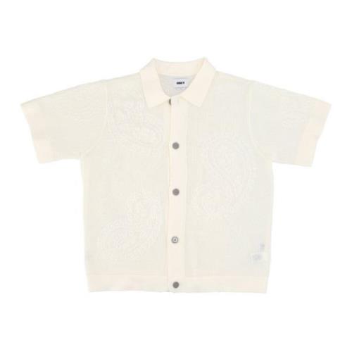 Åben Strik Short Sleeve Skjorte