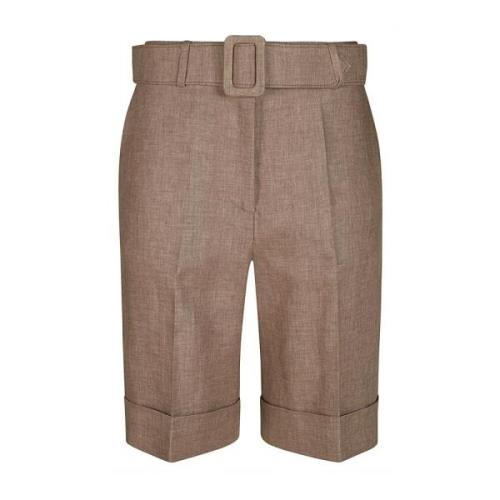 Linned Bermuda Shorts med Bælte