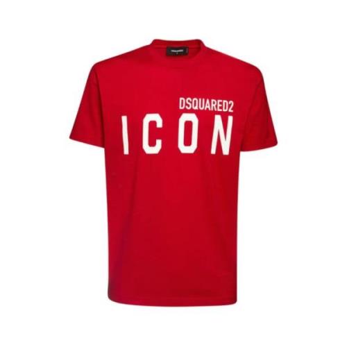 Rød Icon Printet T-Shirt