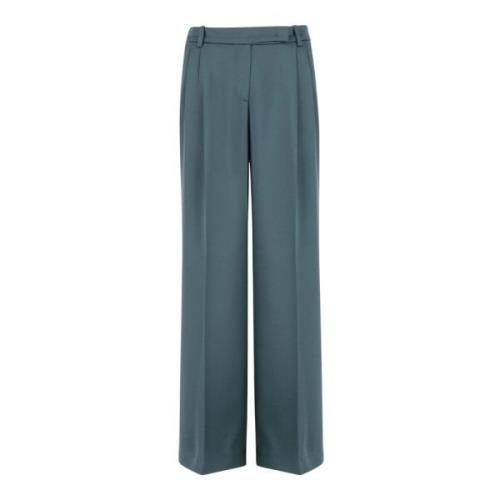 Grøn Satin Wide Leg Bukser