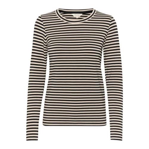 Stribet langærmet T-shirt French Oak