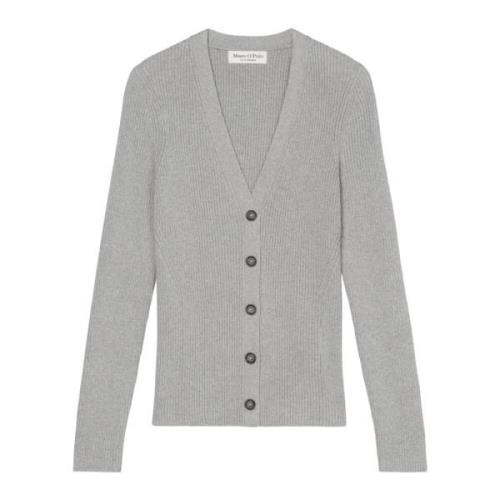 Ribstrik V-hals cardigan slim