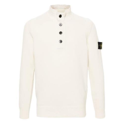 Hvid Turtleneck Sweater med Badge