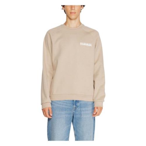 Beige Print Sweatshirt Mænd Efterår/Vinter