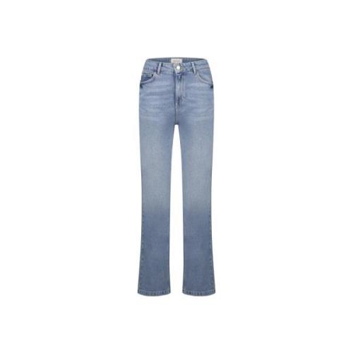 Mid-High Talje Straight Denim Bukser