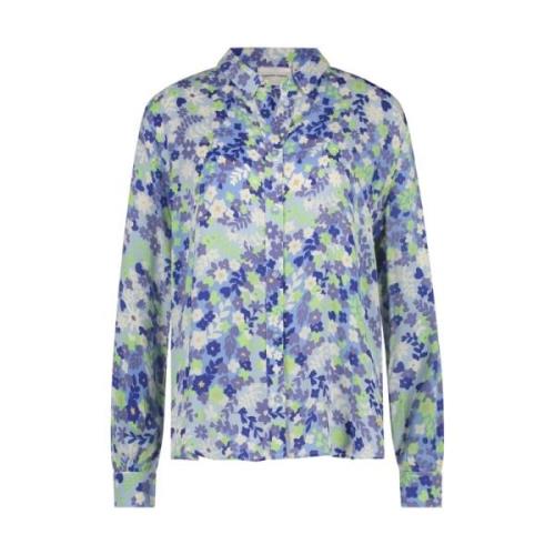 Blå Popping Flowers Bluse