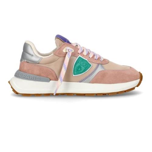 Rosa Nylon Læder Sneakers Antibes