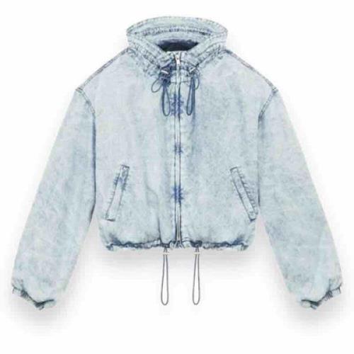 Chambray Denim Bomber Jakke