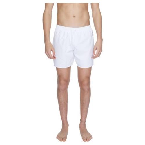 Hvide trykte badeshorts