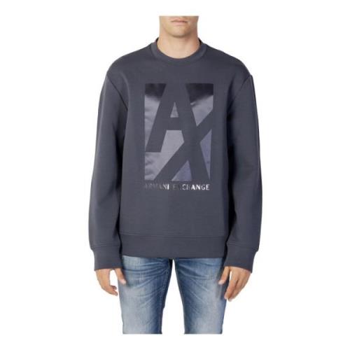 Grå Print Sweatshirt Mænd Efterår/Vinter