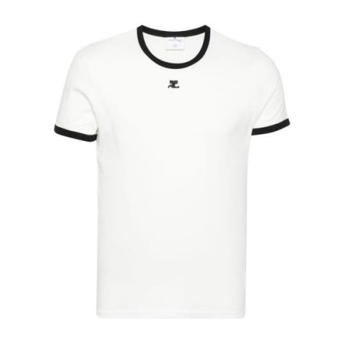 Hvid Bomuld Jersey T-shirt med Logo