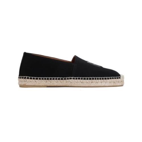 Sorte Canvas Espadriller Stilfulde Slip-On Sko