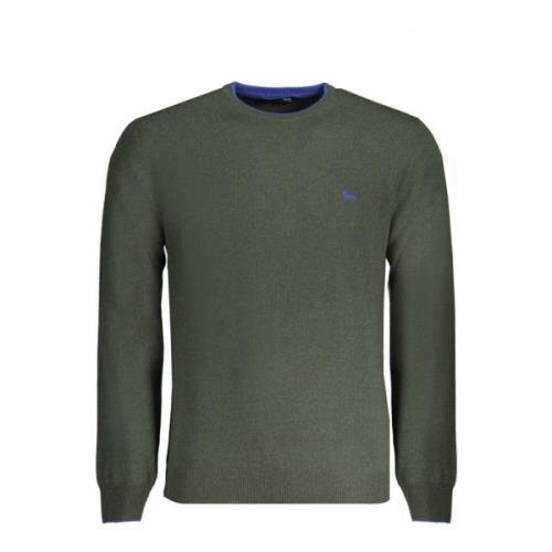 Grøn Langærmet Broderet Logo Sweater