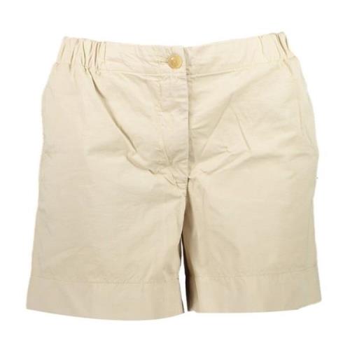 Beige Shorts med Elastisk Talje til Kvinder