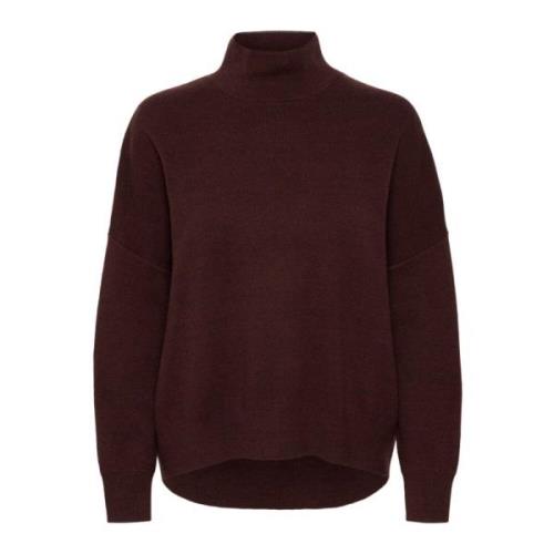 Stribet Turtleneck Pullover Brun Puce