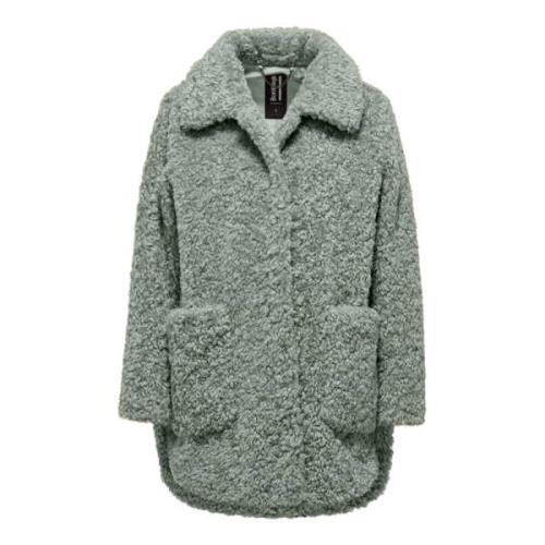 Krøllet Effekt Sherpa Fleece Frakke