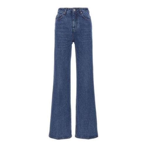 Flared Bomuld Denim Jeans Blå