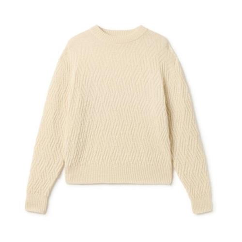 Stilfuldt vævet design Ribbede kanter sweater