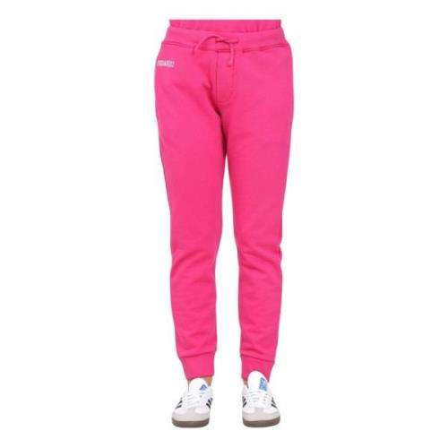 Fuchsia Sportsbukser med Logo Print