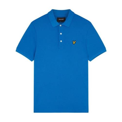 Klassisk ensfarvet polo shirt i Bright Cobalt-M