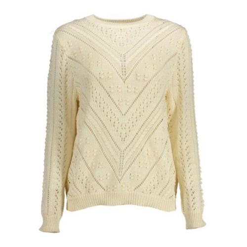 Elegant Broderet Sweater Rund Hals