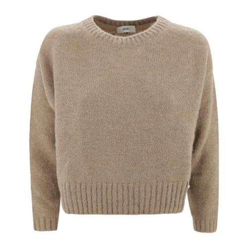 Alpaca Uld Sweater med Ribbed Trim