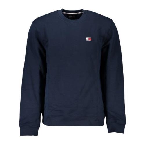 Blå Langærmet Sweatshirt Logo Applikation