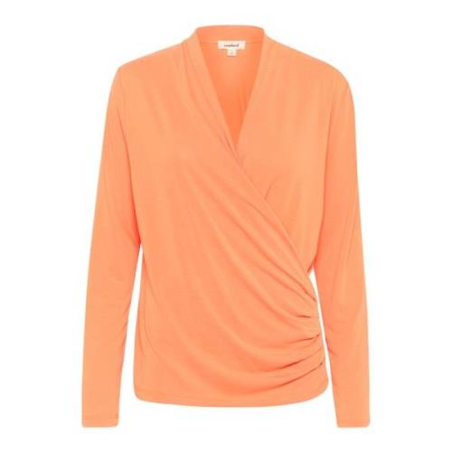 Wrap Bluse med Draperede Effekter