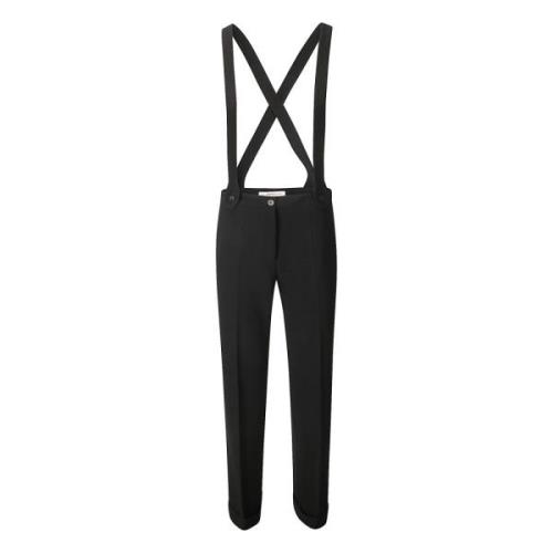 Straight Leg Trousers with Suspender Detail