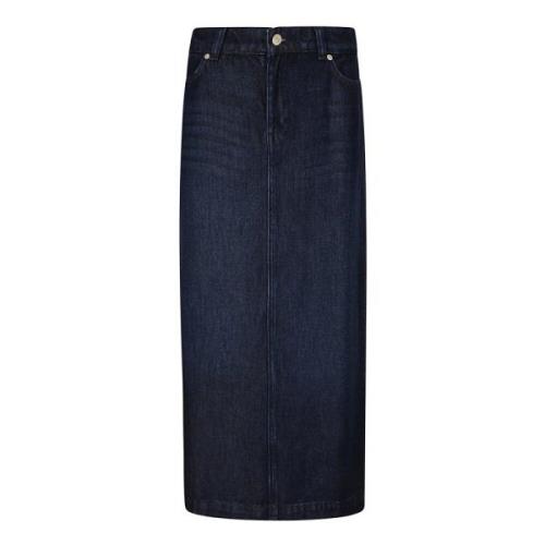 Midi Denim Nederdel