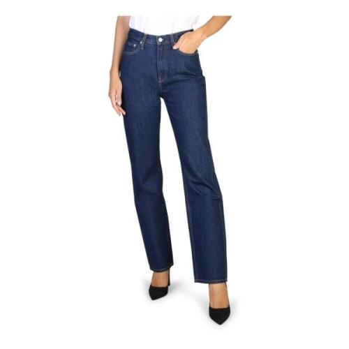 Dame Zip Jeans, 5-Lomme Solid Farve