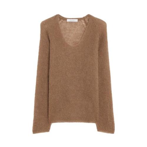 Blød Mohair Blanding V-Hals Sweater