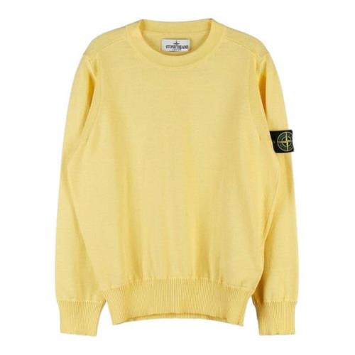 Gul Crewneck Sweater med Logo Detalje