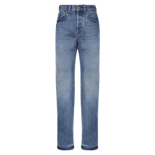 Højtaljet Straight Leg Denim Jeans