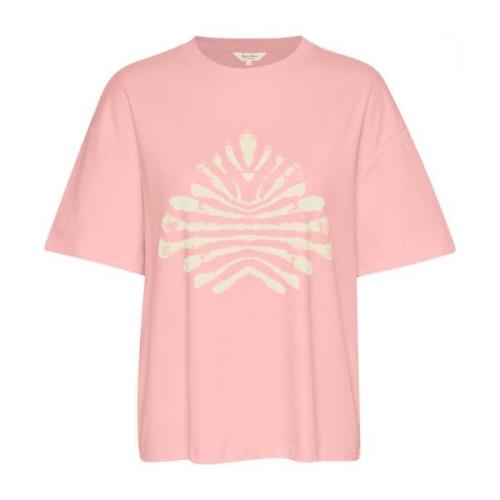 Grafisk Print T-shirt Rose