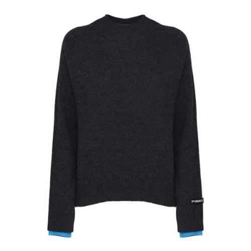 Sweater med tofarvede manchetter