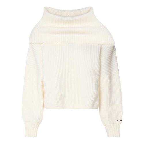 Hvid Oversized Ribstrikket Sweater