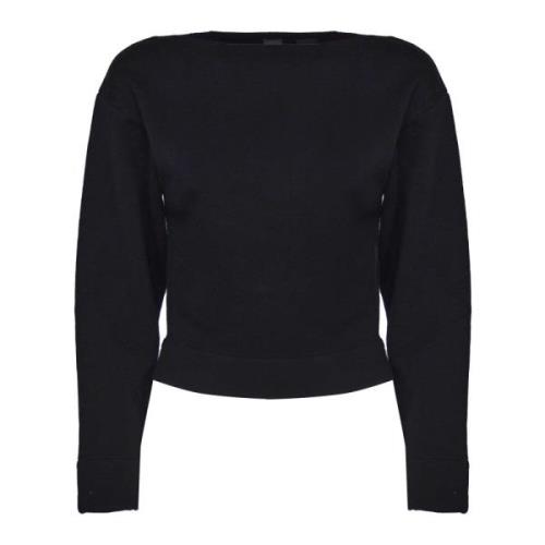 Sort Tricot Bådhals Sweater