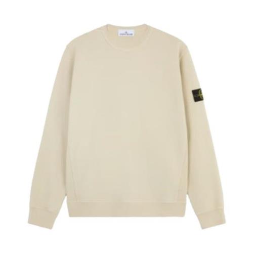 Ribbet Crewneck Børstet Bomuld Fleece Sweater