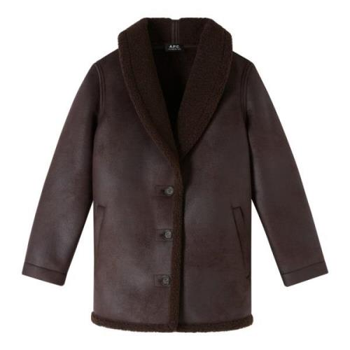 Faux Shearling Coat Knappelukning Sidelommer