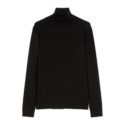 Silke Uld Turtleneck Sweater Sort