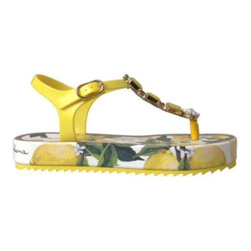 Gul Citron Beachwear Flade Sandaler