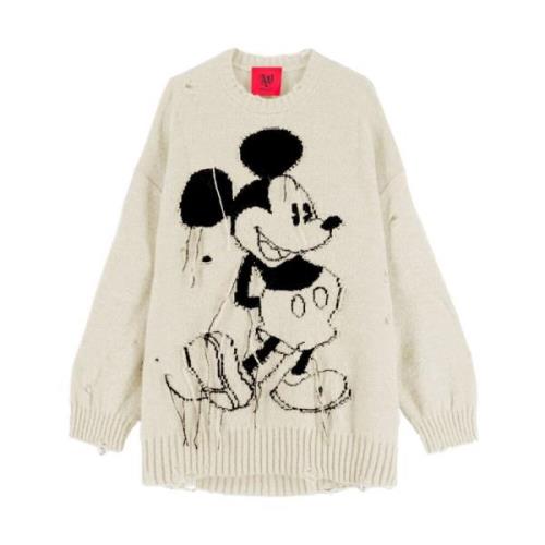 Mickey Intarsia Mohair Alpaca Pullover