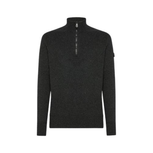 Mørkegrå Uld Halfzip Sweater