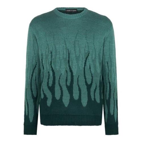 Jacquard Flames Jumper Grøn