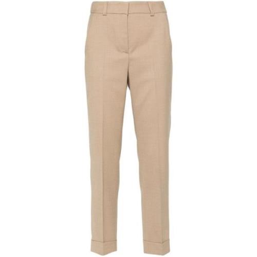 Beige Uldblanding Slim Fit Bukser