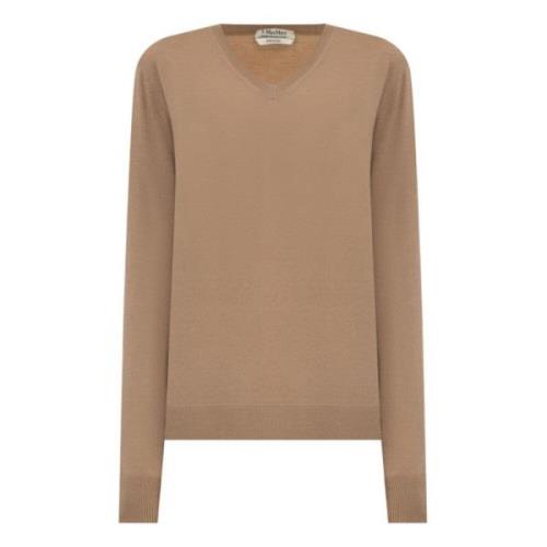 Kameluld Sweater Ribbed Detaljer Langærmet