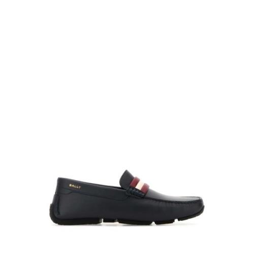 Midnight Blue Læder Loafers