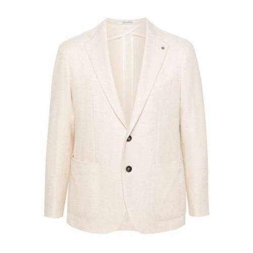 Beige Uldjakke med Broche