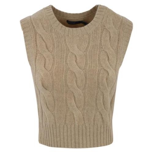 Strikærme Ærmeløs Sweater Vest